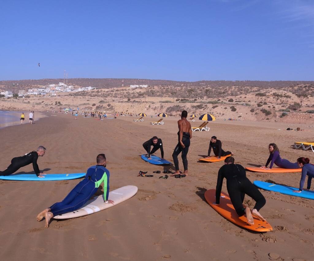 Beginner Surf Lessons Taghazout Panorama Bech