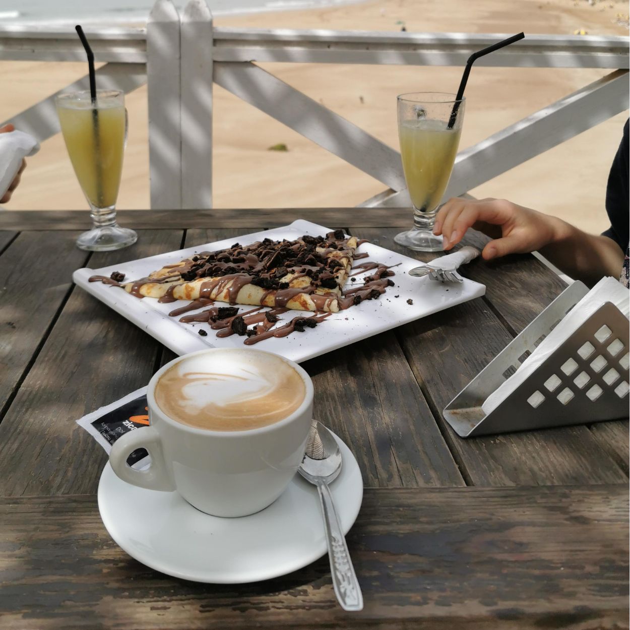 Fresh juices and coffee at a coffee spot in Taghazout Morocco
