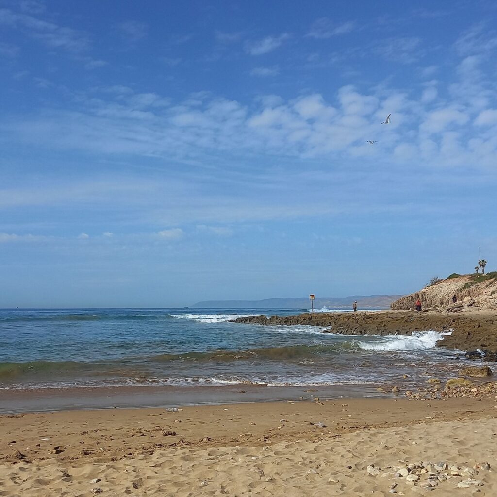 Beginner-friendly surf spot near Taghazout and Tamraght