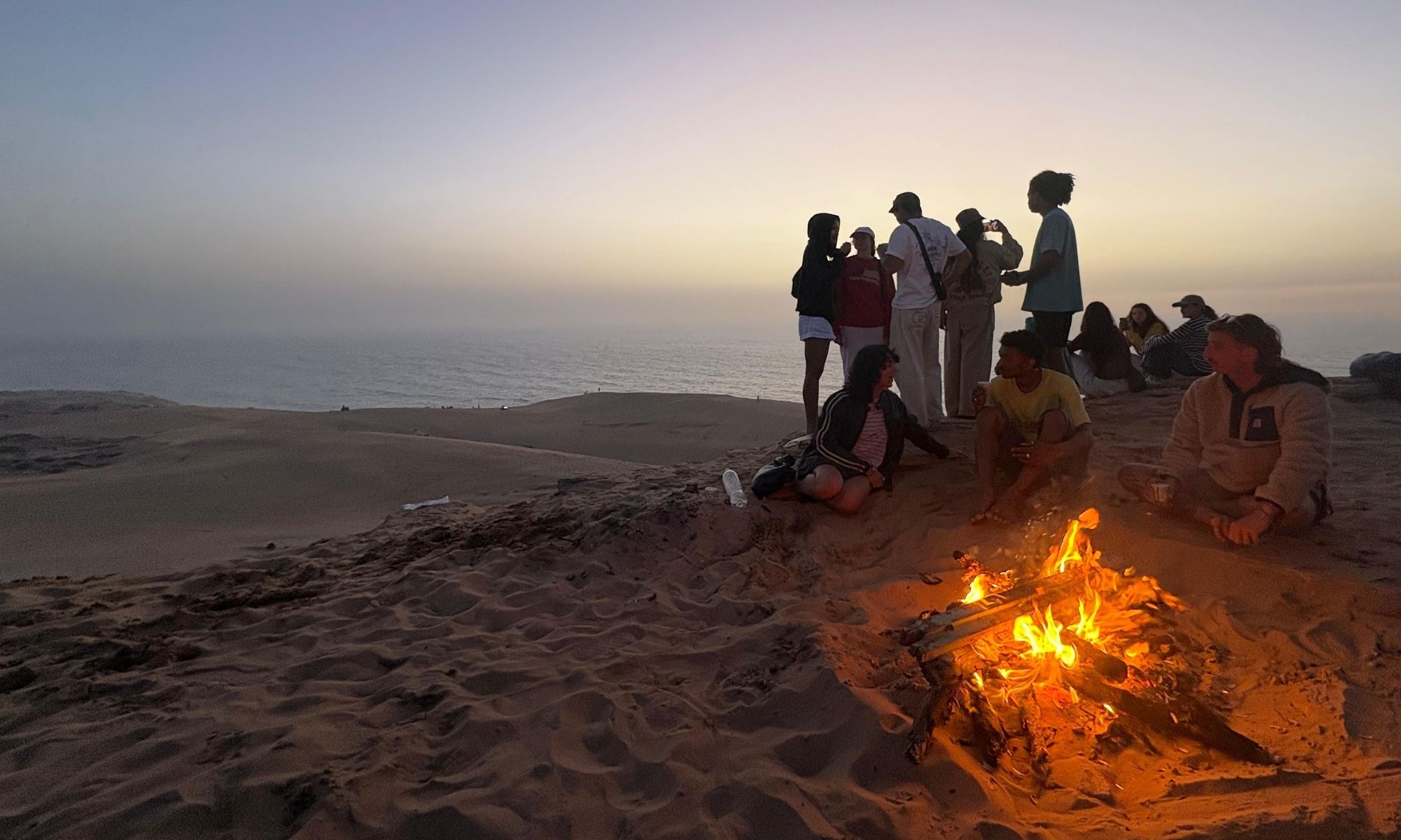 Sunset over the Atlantic from the Timlalin Dunes near Taghazout