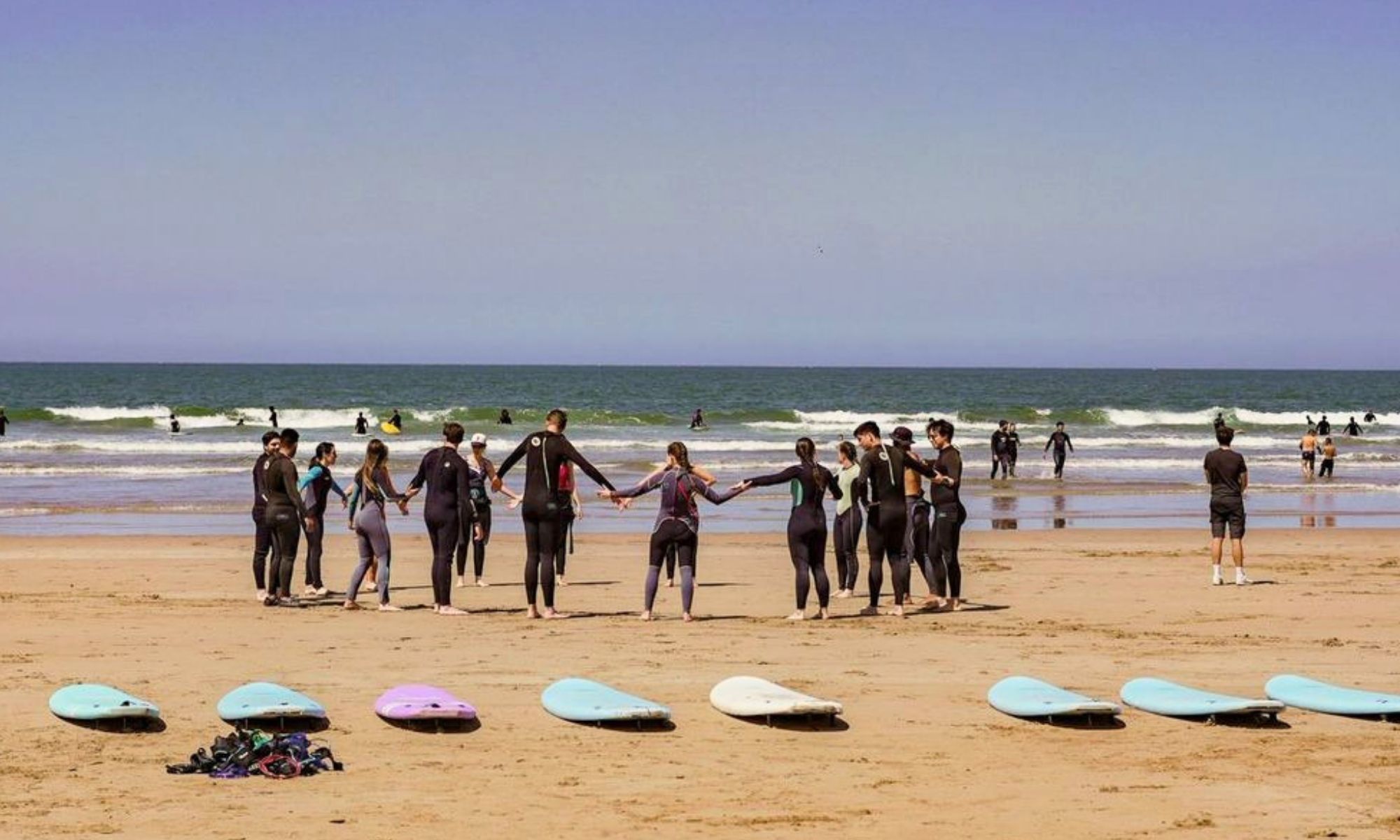 Surf lesson Taghazout — beach coaching before entering water