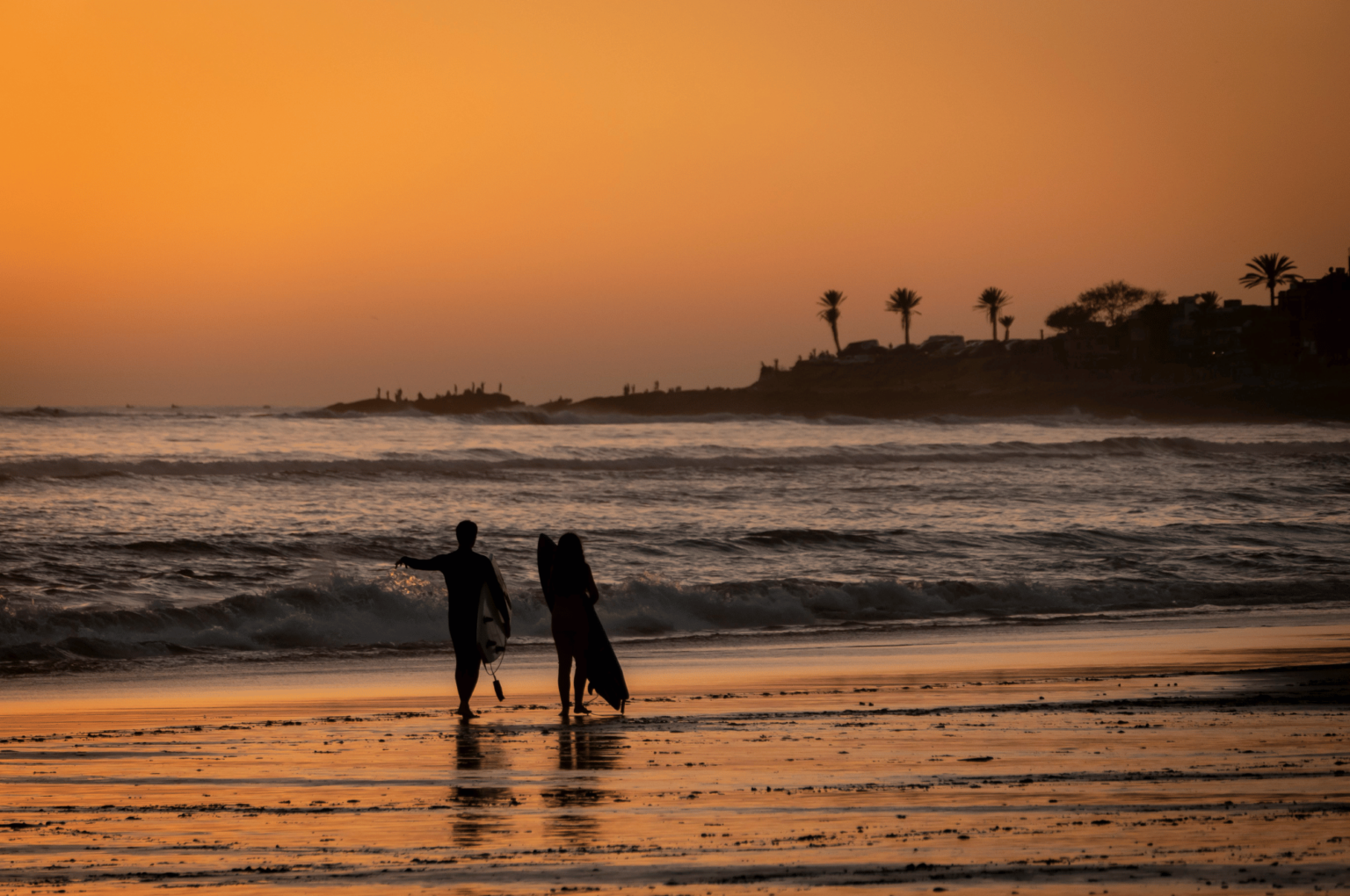 Surfing in Taghazout at the Atlantic Coast of Morocco