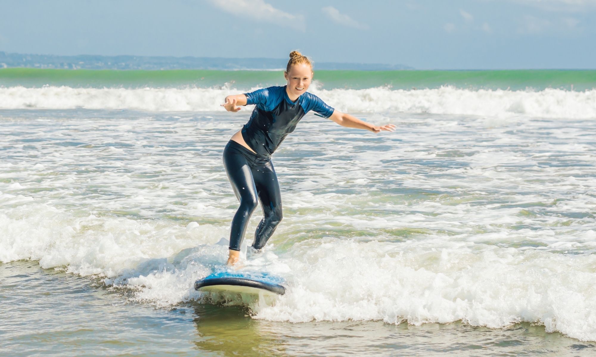 Beginner surf lesson in Taghazout in summer — first wave